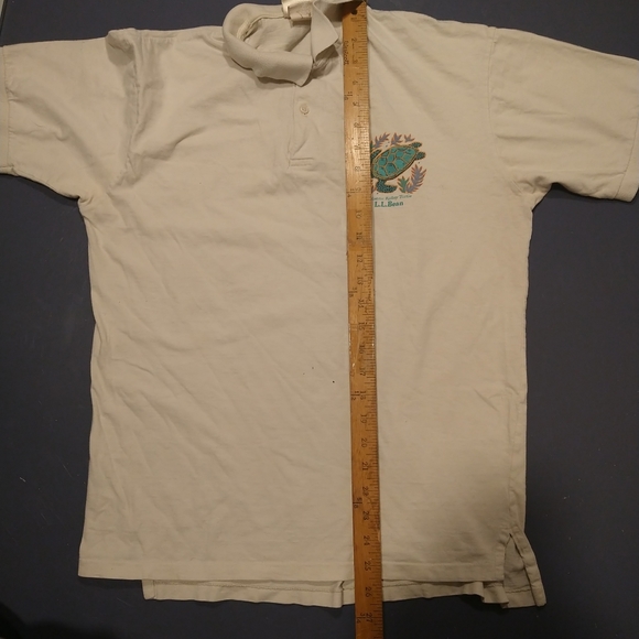 '90s vintage LL Bean polo M white USA made measurement Good condition ridley tur - Picture 5 of 6